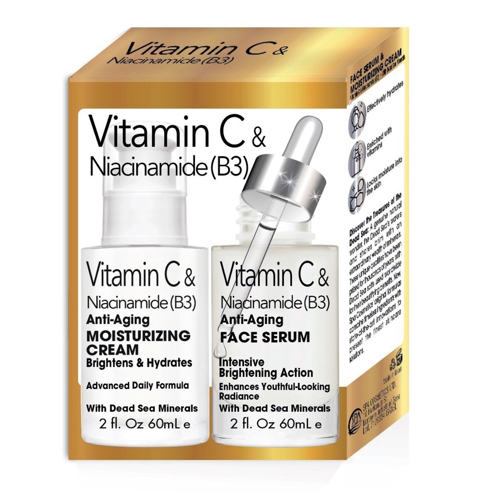 Spa Cosmetics Vitamin C & Niacinamide B3 Skincare SetCream & Serum New Sealed
